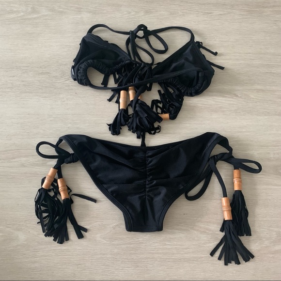 Faith Hope Love black fringe bikini - Picture 2 of 2